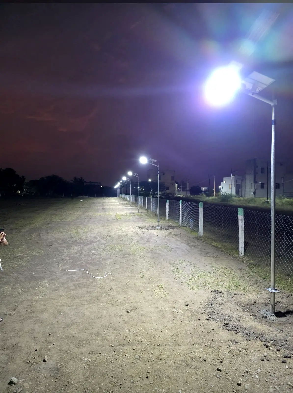 Solar street light installation